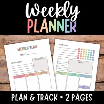 WEEKLY Planner, Teacher Planner, Weekly Planning, 2 Page Planner