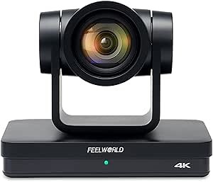 FEELWORLD UHD4K12X 4K PTZ Camera USB POE 12X Optical Pan Tilt Zoom, AI Auto Tracking Fcous SDI HDMI IP Remote Control for Live Streaming Church Video Conference Teaching