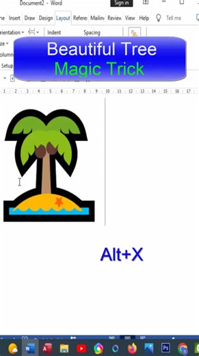 Beautiful Tree magic trick in Ms Word, #BeautifulTree #magictrickshorts #magictree #Tree #beautiful