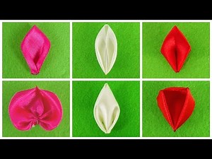 How to make kanzashi petals I 6 petals I Kanzashi tutorial Part 3