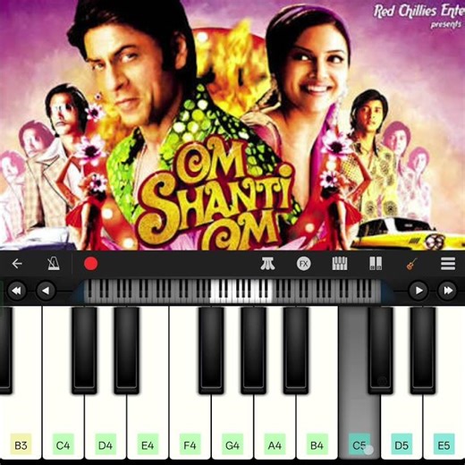 Om Shanti Om piano cover tutorial 😍 #shorts #piano #music