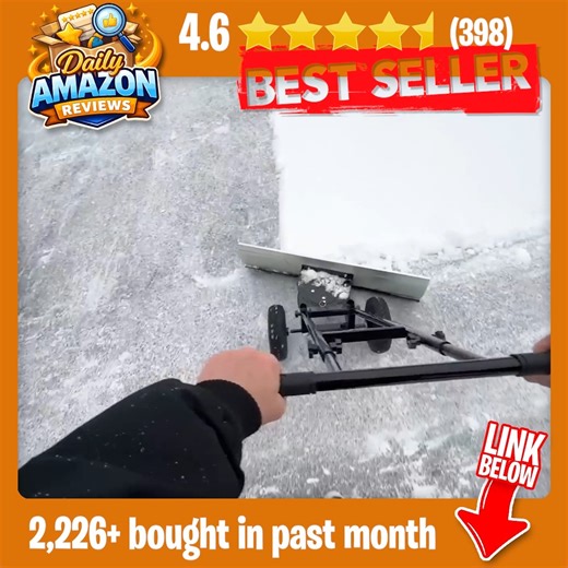36in Blade Heavy-Duty Snow Pusher with wheels #snowremoval #snowshoveling | Daily Amazon Reviews