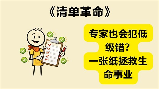 为什么再厉害的专家也会犯低级错误？《清单革命》教你用一张纸拯救生命与事业《The Checklist Manifesto》