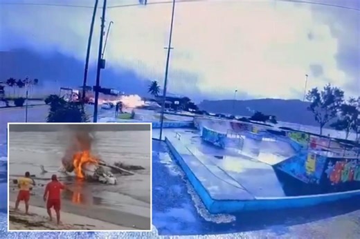 Stunning footage shows private jet bursting into flames during doomed landing, killing pilot