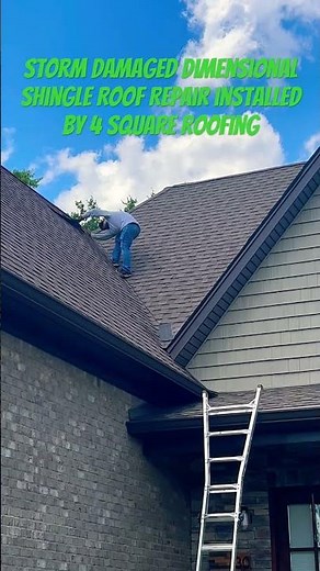 Storm Damaged Dimensional Shingle Roof Repair Installation by 4 Square Roofing. #roof #roofing