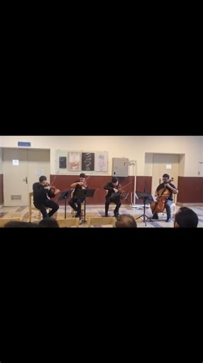 Viologram on Instagram‎: "🎻 From the performance of Shostakovich’s String Quartet No. 8 (Op. 110), Faculty of Fine Arts, University of Tehran 🎶 @horam.torabi @ahoora_khodami @reza.violinist @hamoon.qhaderi . . . . . . . #Shostakovich #DmitriShostakovich #StringQuartet8 #ChamberMusic #کورارتت_زهی"‎