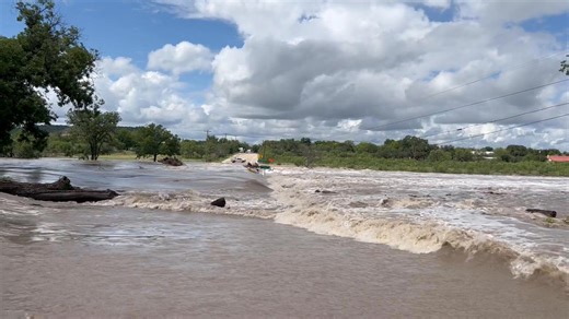 South Llano River flooding at Junction, Texas