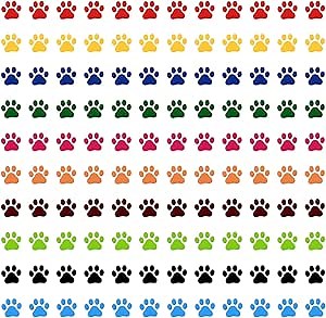 Geyee 3000 Multicolor Paw Print Stickers for Kids, Dog Themed, Cartoon Style, Fade Resistant, Peel & Stick, Suitable for Walls, Laptops, Scrapbooks