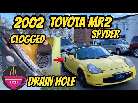 How To: 2002 Toyota MR2 Spyder Clean clogged drains - Long Version (Soft top side vent Drain holes)