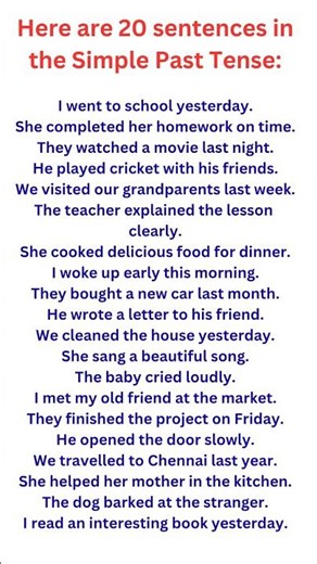 Simple Past Tense – Easy Explanation with 20 Examples|learn English simply|