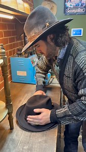 Black beaver felt with grey gator band 🐊⚜️ @downtownlafayette #thecajunhatter | Colby Hébert The Cajun Hatter