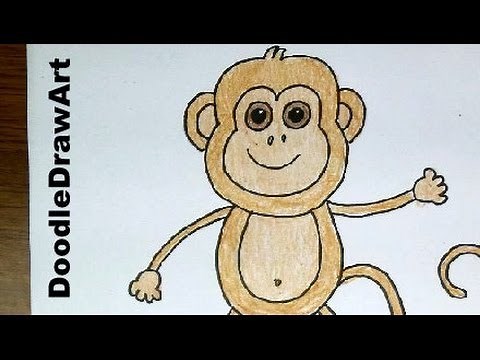 Drawing: How To a Baby Monkey Step by Step! Easy