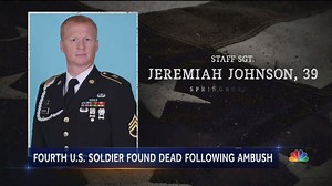 LATEST: 4 US special forces were killed in the Niger ambush. The Pentagon announced today the 4th missing soldier was found dead. Who's behind the attack? Hans Nichols has the latest. | NBC Nightly News with Tom Llamas