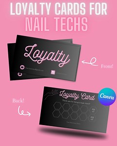 Loyalty Card Nail Tech Canva Template, Loyalty Card Template, Nail Tech Loyalty Card - Etsy Canada