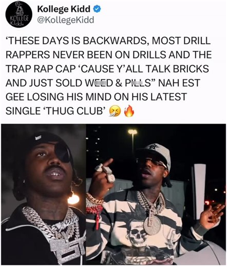 Kollege Kidd on Instagram: "#ESTGee back on that timing with his latest single ‘Thug Club’ 🤧🔥 How y’all feeling it? 👇🏾"