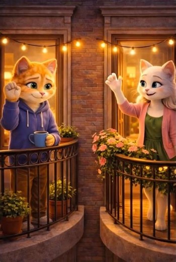 Love at first sight 🥹🥰| Neighbor #catshorts #catlove #animation #aishorts