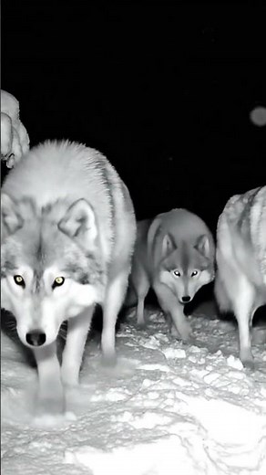 Wolf Pack Caught on Camera in the Snow! ❄️🐺 #wolf