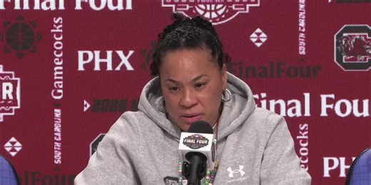 WATCH: Dawn Staley on “sticking to the task at hand” ahead of the National Championship