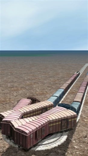 Dangerous Funny Train Drift On Extreme Railroad 💥 Funny BeamNG.Drive simulator #shorts