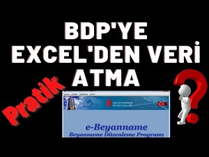 BDP EXCELDEN VERİ ALMAK PRATİK