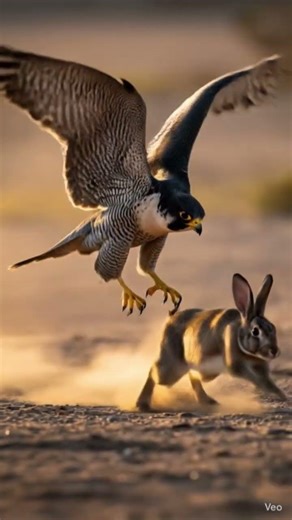 Falcon vs Rabbit | Real Hunting Action-#NatureLovers #BirdOfPrey #HuntingScene