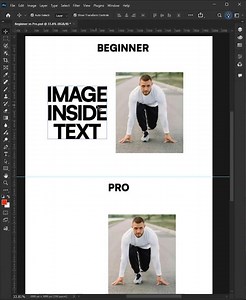 Beginner vs PRO: Image Inside Text in Photoshop! | Photoshop tips | #Desinity #illustrator #shorts