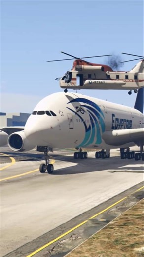 Pilot Jump Out Of Cargo Helicopter Engine Failure During Airbus Landing Gta