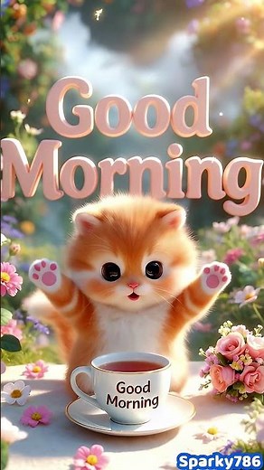 Good Morning Wishes 😺 Cute Cat Animation