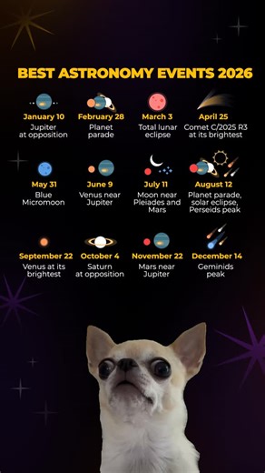 Star Walk 2 — Best Astronomy App 💫 on Instagram: "Best Astronomical Events of 2026 ✨🌌⁠ Which one are you most excited about?⁠ ⁠ Tell us in the comments 👇 and tag a friend who’d want to watch it with you 👀⁠ ⁠ #astronomy #stargazing #skywatching #astronomylovers #starwalk"