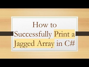 How to Successfully Print a Jagged Array in C#