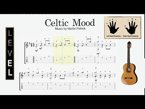 Easy fingerpicking guitar song: "Celtic Mood". Free guitar tab.