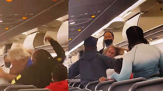 Airplane brawl caught on video shocks passengers