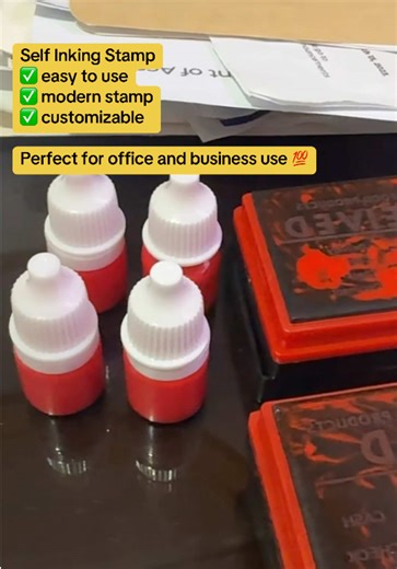 Easy to use Self Inking Stamp and refill ink ⬆️💛 #officedecor #officesupplies #business #stamp #ink