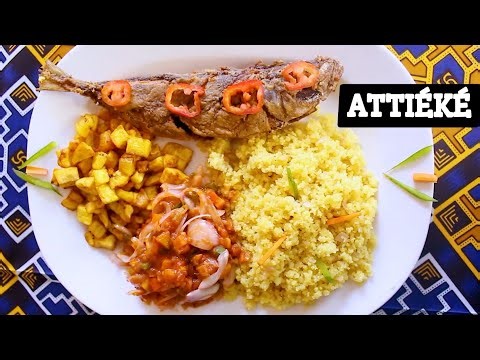 Attiéké fish recipe/How to make from scratch AKEYEKE/ATTIEKE / ACHEKE RECIPE (Cassava Couscous)