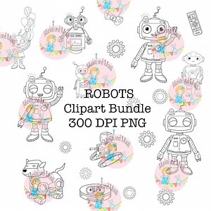 Robot Clip Art - Etsy UK