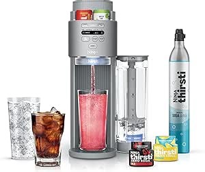 Amazon.com: Ninja Thirsti Max Custom Hydration System, Soda Maker, Sparkling Water Maker, Custom Still & Sparkling Drinks, Compact Design, With 60L CO₂ Cylinder & Flavored Water Drops, Silver WC2002: Home & Kitchen