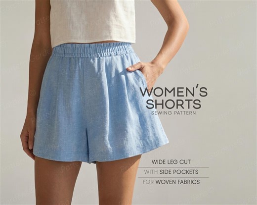 Women's Shorts Sewing Pattern - Simple Shorts Pattern (linen Shorts With Pockets PDF Pattern) - Etsy