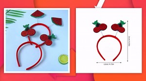 Luxshiny Cherry Headband Cute Fruit Hair Band Head Boppers Funny Novelty Hair Hoop Party Headwear for Kids Adults Party Costume Prop Supplies