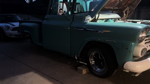 Update: The ‘58 Chevy Apache has officially been fired up for the first time. Good oil pressure, no strange noises, what else can ya ask for? Not bad for a wizard tune on the holley. A few more hoses and I’ll be able to run it longer. Huge thanks to @918 motorsports for advice and parts & @Zip Fabrication for all my fabrication work! #merrimanracing #smalltire #lsswap #boosted #apache