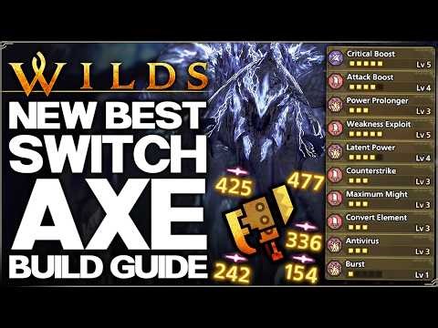 Monster Hunter Wilds - New Best OP Switch Axe Build - Highest Damage Possible AT Arkveld Set Guide!