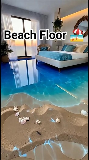 This Floor Looks Like a REAL BEACH! 🏖️ #Shorts #epoxyfloor