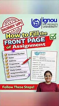 How to fill the 2026 IGNOU Assignment Front Page. IGNOU Front Page Kesie Bhare. Front Page of IGNOU.