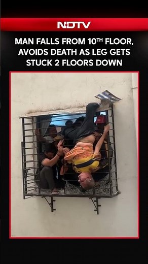 Sleeping Man Falls From 10th Floor, Avoids Death As Leg Gets Stuck In Grille