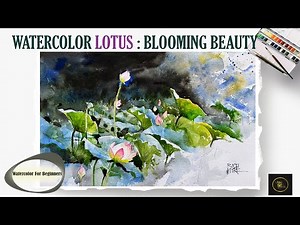 How to Paint a Realistic Lotus Flower in Watercolour | Step-by-Step I RAJU MORE I