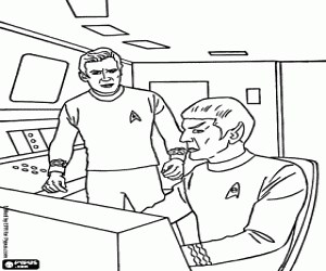 Kirk and Spock from Star Trek coloring page printable game