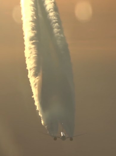 THE BIGGEST VAPOR TRAIL EVER RECORDED. ✈️☁️ #aviation #planes #avgeek #airplane #flight