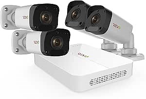 REVO America Ultra HD 4 Ch. 1TB HDD IP NVR Video Surveillance System, 4 x 1080p Bullet Security Cameras - Remote Access via Smart Phone, Tablet, PC & MAC, White (RU42B4E-1T)