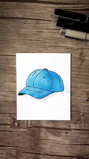 Blue Cap Ink Drawing | Rapid Pen & Marker Coloring
