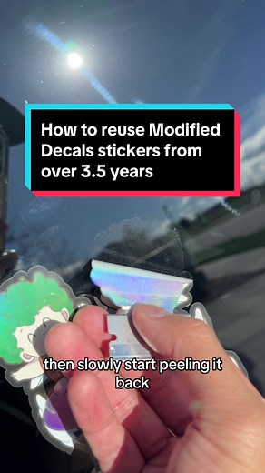 My mom got bored of seeing the same sticker for the last 3.5 years and asked me to change it up. So I thought I’d show you how to save and reuse your Modified Decals Stickers 😊👍 #carstickers