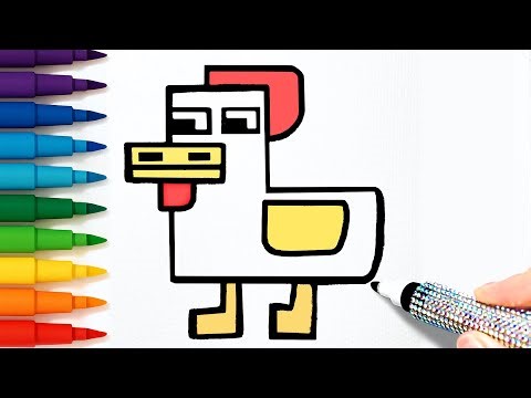 How to Draw a Chicken from Minecraft 🐔 🧱 | Fun and Easy Drawing for Beginners with acrylic marker